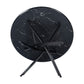 Black Round Marble-Effect Table and Chair Set Navy