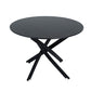 Black Round Marble-Effect Table and Chair Set Green Velvet