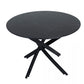 Round Marble-Effect Table - Black