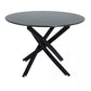Round Marble-Effect Table - Black