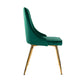 Dining Set Rectangle Natural Table with 6 Green Velvet Chair