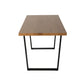 Dining Set Rectangle Natural Table with 6 Green Velvet Chair