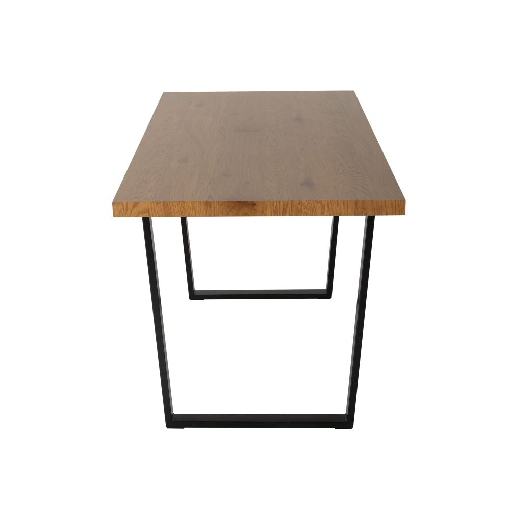 Dining Set Rectangle Natural Table with 6 Green Velvet Chair