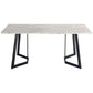 Rectangular Marble-Effect Table and Blue Velvet Dining Chair Sets