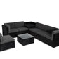 8PCS Outdoor Furniture Modular Lounge Sofa Lizard - Black