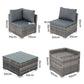 8PCS Outdoor Furniture Modular Lounge Sofa Lizard - Grey