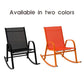 Rocking Chair High Back Rocker Chairs Steel Metal Textilene Fabric-Black