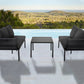 Eden 4-Seater Outdoor Lounge Set with Coffee Table in Black - Stylish Textile and Rope Design
