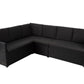 Ella 8-Seater Modular Outdoor Garden Lounge and Dining Set with Table and Stools in Black