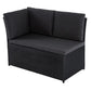 Ella 8-Seater Modular Outdoor Garden Lounge and Dining Set with Table and Stools in Black