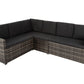 Ella 8-Seater Modular Outdoor Garden Lounge and Dining Set with Table and Stools in Dark Grey Weave