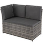 Ella 8-Seater Modular Outdoor Garden Lounge and Dining Set with Table and Stools in Dark Grey Weave
