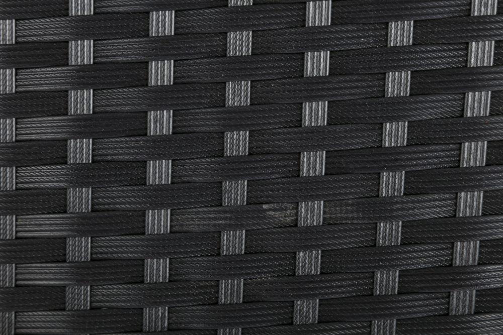 Outdoor Minimalist Black Wicker 6-Seater Dining Set