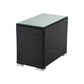 Black Wicker End Table
