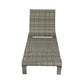 Grey Rattan Sunbed with Adjustable Recline