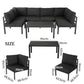 Outdoor Minimalist Black 7-Piece Lounge Set