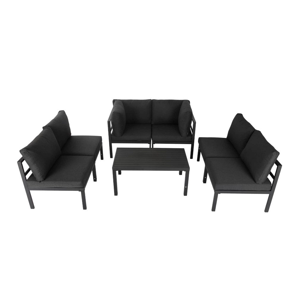 Outdoor 7 Piece Black Couches