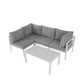 Outdoor White Modern 5 Piece Lounge Set