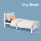 King Single Solid Pine Timber Bed Frame &#8211; White