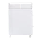 Removable Bathroom Side Cabinet Toilet Caddy with Storage Drawers- White