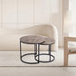 2 Piece Nesting Coffee Tables Set Dark Grey