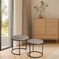 2 Piece Nesting Coffee Tables Set Dark Grey