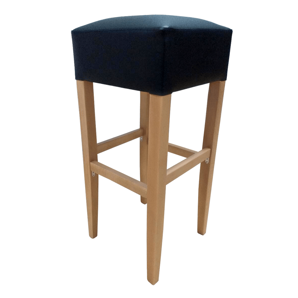 Apollo Stool - Trojan Oak - Black Vinyl