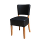 Memphis Club Chair - Black Dolaro Vinyl Seat and Backrest - Natural Frame