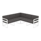 Mykonos Lounge Corner - White with Dark Grey Cushions