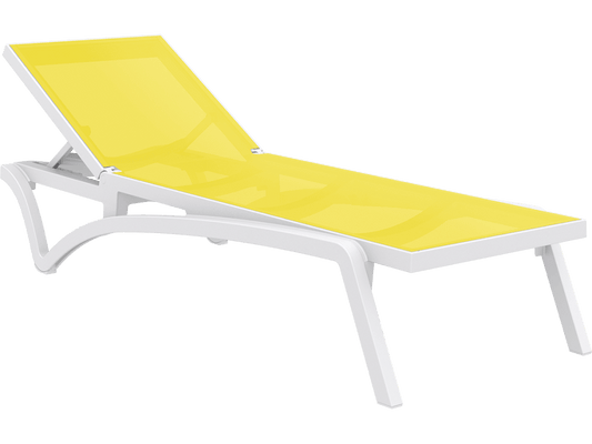 Pacific Sunlounger - White/Yellow