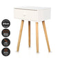 Home Master 1 Drawer Side Table Sleek Modern &amp; Stylish Neutral Design 61cm