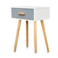 Home Master 1 Drawer Side Table Sleek Modern &amp; Stylish Neutral Design 61cm
