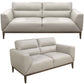 Downy  Genuine Leather Sofa Set 3 + 2 Seater Upholstered Lounge Couch - Silver