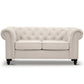 Mellowly 3 + 2 Seater Sofa Fabric Uplholstered Chesterfield Lounge Couch - Beige