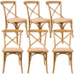 Aster Crossback Dining Chair Set of 6 Solid Birch Timber Wood Ratan Seat - Oak