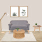 Freesia 80cm Round Coffee Table Mango Wood Top Rattan Frame - Natural