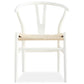 Anemone  Set of 8 Wishbone Dining Chair Beech Timber Replica Hans Wenger - White
