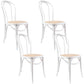 Azalea Arched Back Dining Chair 4 Set Solid Elm Timber Wood Rattan Seat - White
