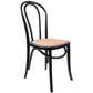 Azalea Arched Back Dining Chair 2 Set Solid Elm Timber Wood Rattan Seat - Black