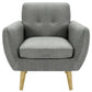 Dane Single Seater Fabric Upholstered Sofa Armchair Lounge Couch - Mid Grey