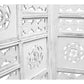 Circle Jali 4 Panel Room Divider Screen Privacy Shoji Timber Wood Stand - White