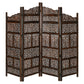 Vasco 4 Panel Room Divider Screen Privacy Shoji Timber Wood Stand - Burnt
