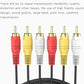 1.5M 3 RCA 3RCA L + R + V Composite AV Audio Video Cable Gold Male Plated M/M