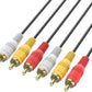 1.5M 3 RCA 3RCA L + R + V Composite AV Audio Video Cable Gold Male Plated M/M