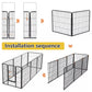 Heavy Duty Comfortable Pet Dog Game Fence Foldable 8 Panel Metal Dog Fence Black
