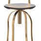 Gold Black Swivel Kitchen Bar Stool Chair with High Back in Netted Design Frame