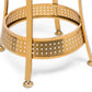 Gold Black Swivel Kitchen Bar Stool Chair with High Back in Netted Design Frame