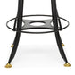 Industrial Wooden Height Adjustable Swivel Bar Stool Chair with Back - Gold Black