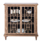 Iron Glass Buffet Sideboard Cabinet with 3 Level Storage in Brass Finish