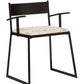 Black Metal Dining Chairs with Upholstered Seat - Set of 2